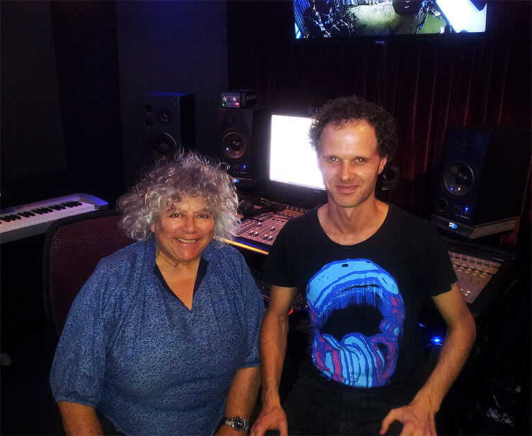 Tom Watson and Miriam Margolyes in the recording studio