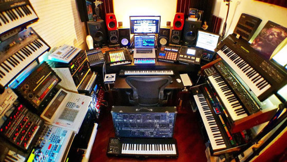 Home recording studio - too much gear example